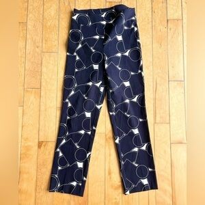 Joseph Ribkoff Navy Blue and White Geometric Pants Size 6